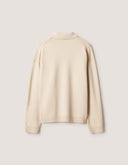 FOX HEAD INTARSIA MERINO POLO JUMPER 0625 - DUSTY BEIGE / TAUPE MELANGE