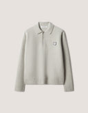 FOX HEAD WOOL RIBBED POLO JUMPER H120 - LIGHT GREY MELANGE