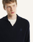 FOX HEAD COTTON RIBBED POLO JUMPER