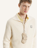 Polo Jumper Fox Head Ribbed Sandshell