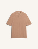 TEXTURED MERINO COTTON SHORT SLEEVE POLO
