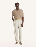 TEXTURED MERINO COTTON SHORT SLEEVE POLO