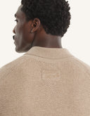 TEXTURED MERINO COTTON SHORT SLEEVE POLO