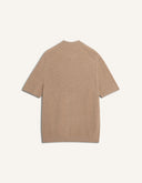 TEXTURED MERINO COTTON SHORT SLEEVE POLO