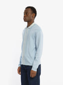 Long Sleeve Knit Cardigan Blue