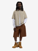 La chemise à manches courtes beige