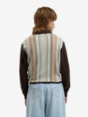 Le cardigan à rayures marron