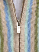 Le cardigan à rayures marron