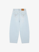 Le pantalon ballon en denim clair délavé